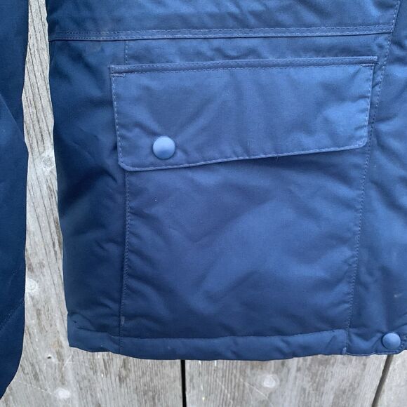 L.L. BEAN Jacket Sz SM Blue Baxter State Parka Goose Down Faux Fur Hood - Picture 9 of 16